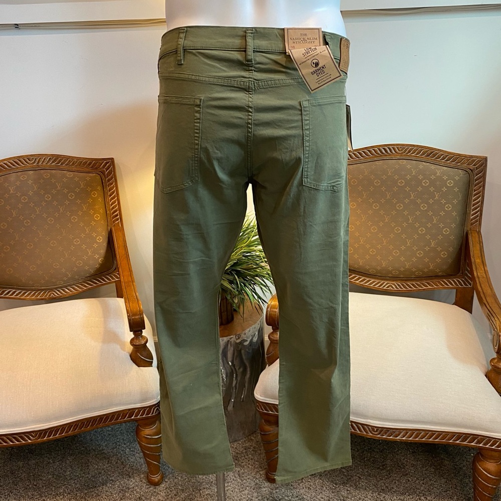 Ralph Lauren Olive Green Chino Pants Varick Slim Straight Size 38 x 32 MSRP $168 - Picture 2 of 7